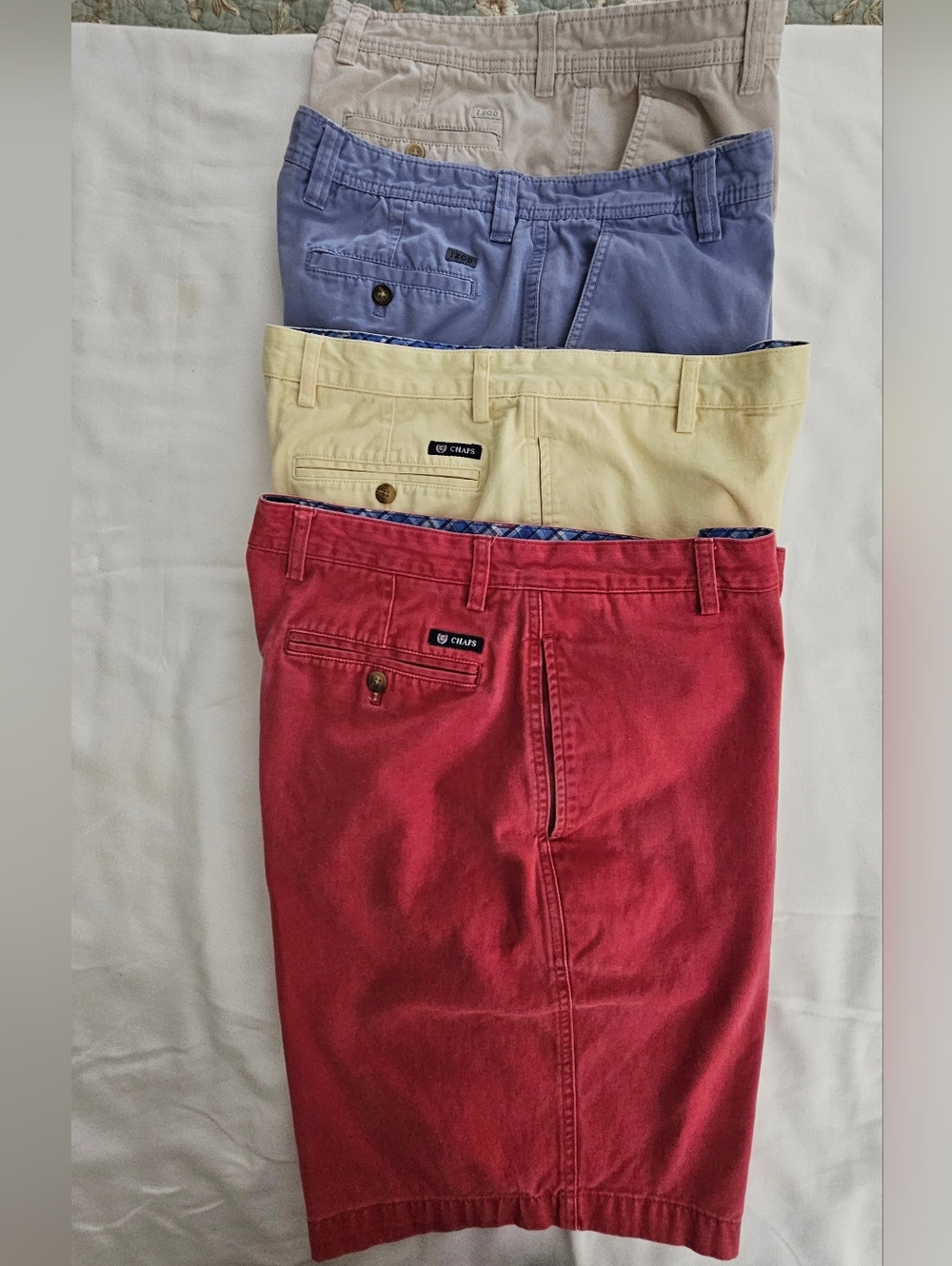 CHAPS & IZOD Men's Cotton Chino Shorts BUNDLE OF 4  Size 36